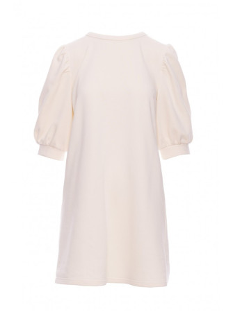 B291 A silueto suknelė pūstomis rankovėmis - vanilla