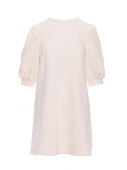 B291 A silueto suknelė pūstomis rankovėmis - vanilla