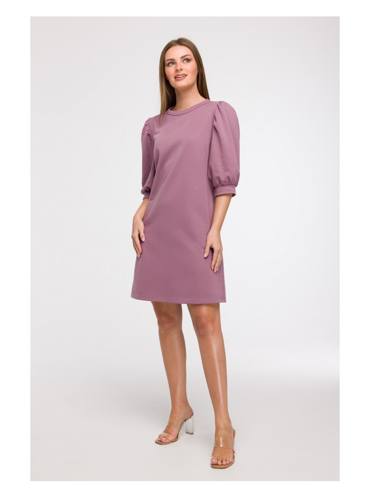 B291 A silueto suknelė pūstomis rankovėmis - viržių