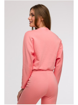 B292 Apgaubiantis megztinis - koralinė