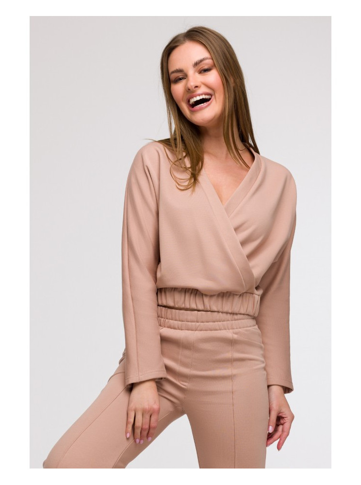 B292 Apgaubiantis džemperis - mocca