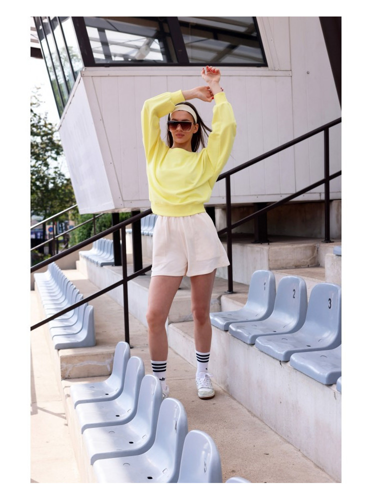 B293 Atvira nugara megztinis - lemon