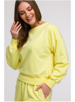 B293 Atvira nugara megztinis - lemon