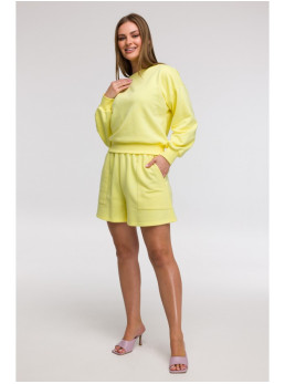 B293 Atvira nugara megztinis - lemon