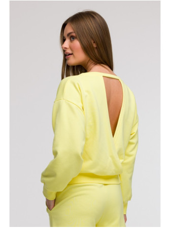 B293 Atvira nugara megztinis - lemon