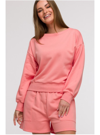 B293 Džemperis atvira nugara - koralinė