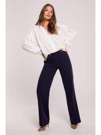 K114 Classic straight-leg trousers - navy blue