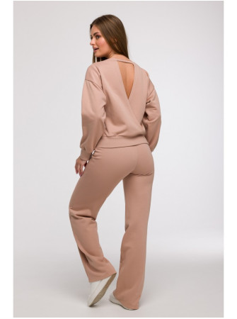 B293 Džemperis atvira nugara - mocca