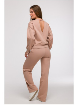 B293 Džemperis atvira nugara - mocca