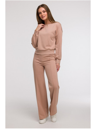 B293 Džemperis atvira nugara - mocca