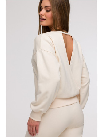 B293 Megztinis atvira nugara - vanilla