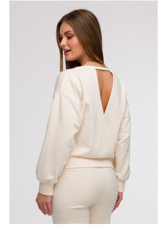B293 Megztinis atvira nugara - vanilla