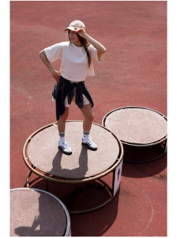 B294 Trumpas džemperis trumpomis rankovėmis - vanilla