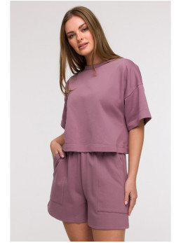 B294 Trumpa palaidinė trumpomis rankovėmis - viržių