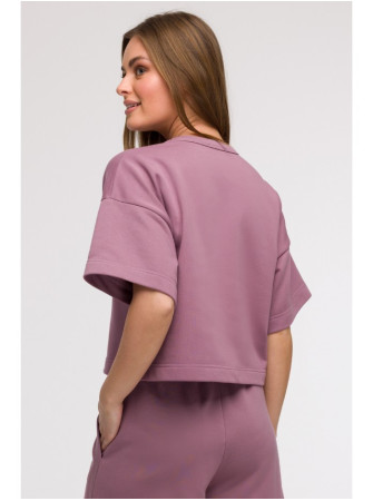 B294 Trumpas džemperis trumpomis rankovėmis - viržių