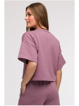 B294 Trumpas džemperis trumpomis rankovėmis - viržių