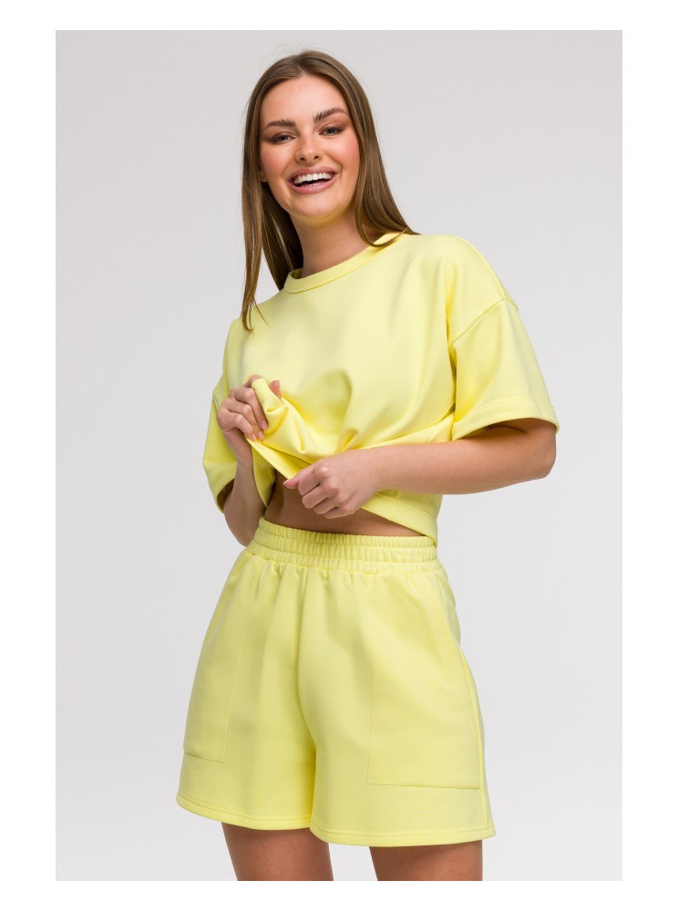 B295 Šortai su kišenėmis - lemon