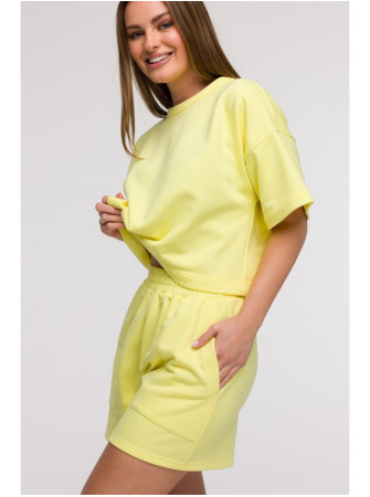B295 Šortai su kišenėmis - lemon