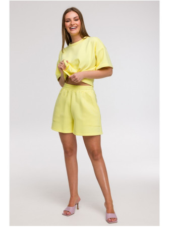 B295 Šortai su kišenėmis - lemon