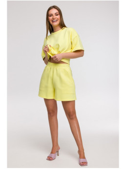 B295 Šortai su kišenėmis - lemon