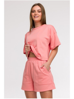B295 Šortai su kišenėmis - koralinė