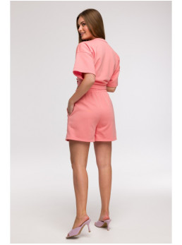 B295 Šortai su kišenėmis - koralinė
