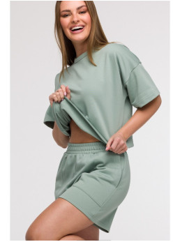 B295 Šortai su kišenėmis - mėtinė