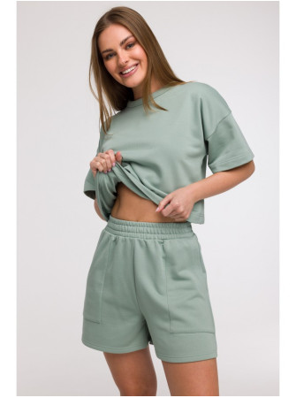 B295 Šortai su kišenėmis - mėtinė