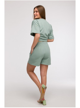 B295 Šortai su kišenėmis - mėtinė