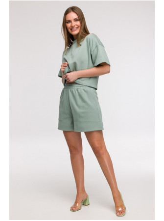 B295 Šortai su kišenėmis - mėtinė