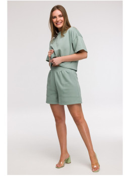 B295 Šortai su kišenėmis - mėtinė