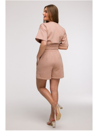 B295 Šortai su kišenėmis - mocca