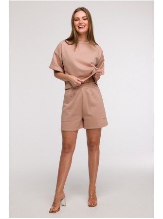 B295 Šortai su kišenėmis - mocca