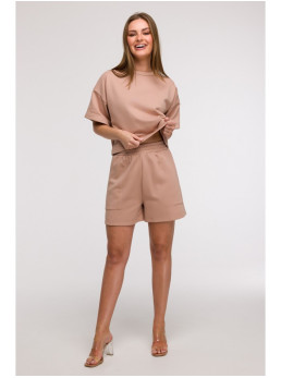 B295 Šortai su kišenėmis - mocca