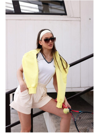 B295 Šortai su kišenėmis - vanilla