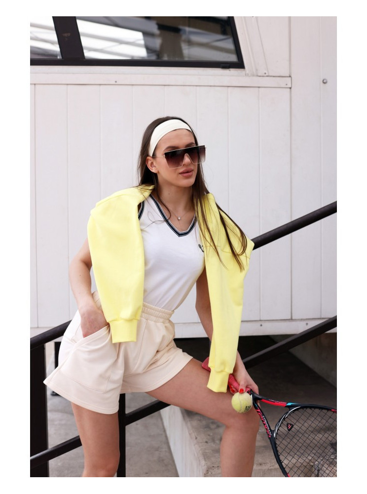 B295 Šortai su kišenėmis - vanilla