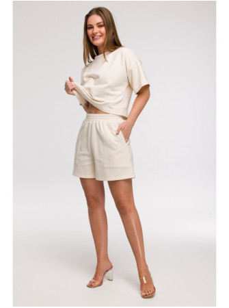 B295 Šortai su kišenėmis - vanilla