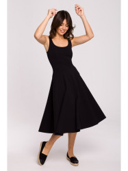 B218 Fit and flare sleeveless dress - black