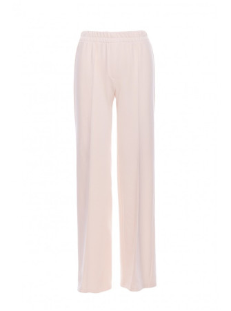 B296 Plačios kelnės su priekinėmis siūlėmis - vanilla