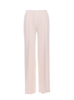 B296 Plačios kelnės su priekinėmis siūlėmis - vanilla