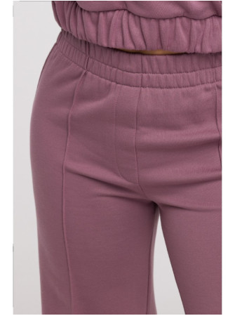 B296 Plačios kelnės su priekinėmis siūlėmis - viržių