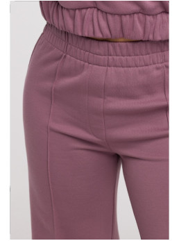 B296 Plačios kelnės su priekinėmis siūlėmis - viržių