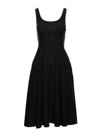 B218 Fit and flare sleeveless dress - black