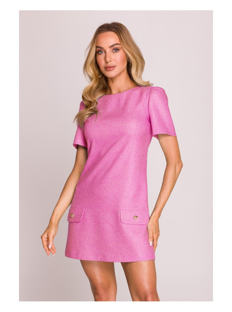 M855 A silueto mini suknelė - fuksijos