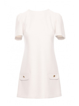 M855 A silueto mini suknelė - kreminė