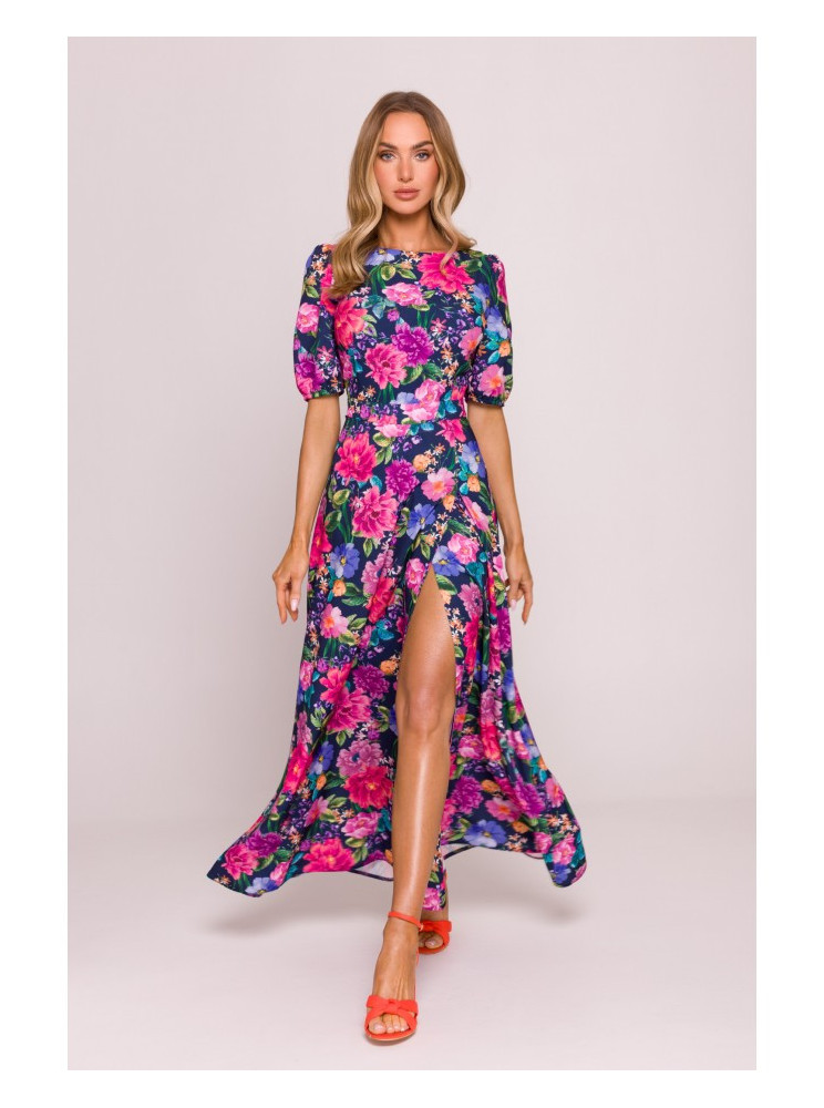 M858 Ilga suknelė atvira nugara - spalva