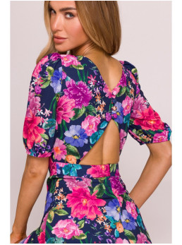 M858 Ilga suknelė atvira nugara - spalva