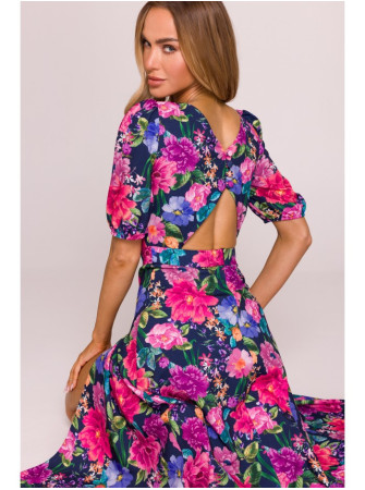 M858 Ilga suknelė atvira nugara - spalva