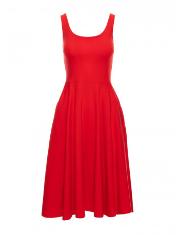 B218 Fit and flare sleeveless dress - red