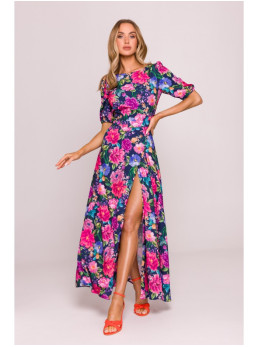 M858 Ilga suknelė atvira nugara - spalva